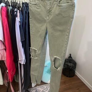 Free People Olive Skinny Jeans